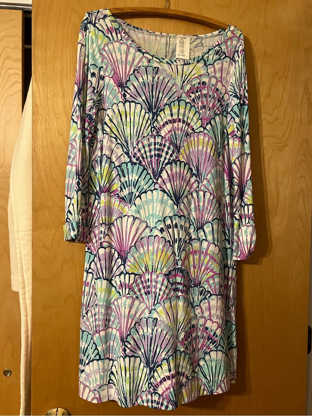 Lilly Pulitzer Multicolor Shell-Print Long Sleeve Shift Dress